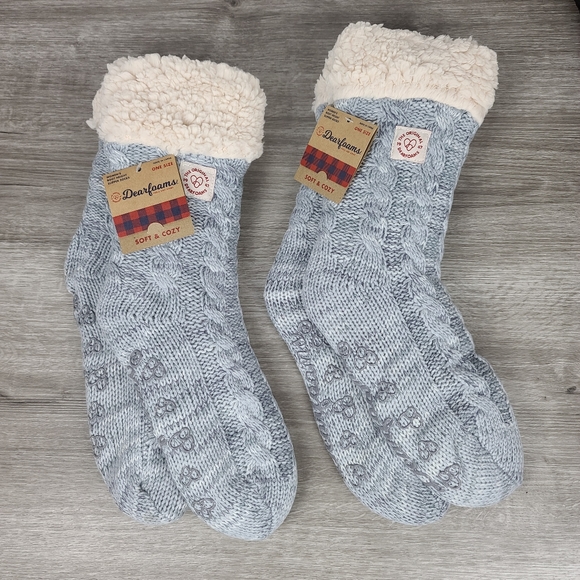 2 pairs of Dearfoams boot height slipper socks - Picture 8 of 8